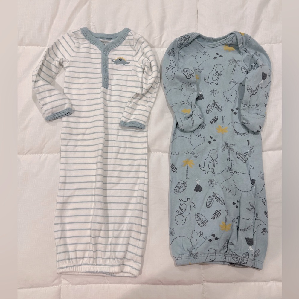 Set of 2 Baby Boy Sleep Sacks/Gowns, Size NB